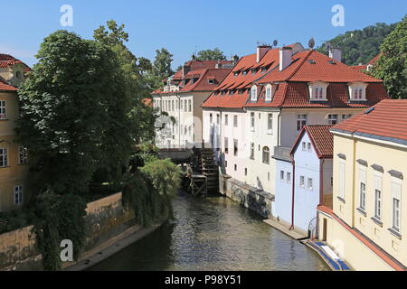 Grand Priory Mühle, Čertovka (Devil's Stream aka wenig Prag Venedig), Malá Strana (Kleinseite), Prag, Tschechien (Tschechische Republik), Europa Stockfoto