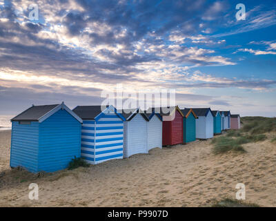 Strandhütte am southwold Beach Stockfoto