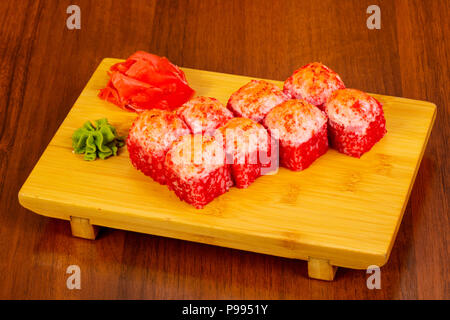 Gebackene Brötchen mit Krabbenfleisch Stockfoto