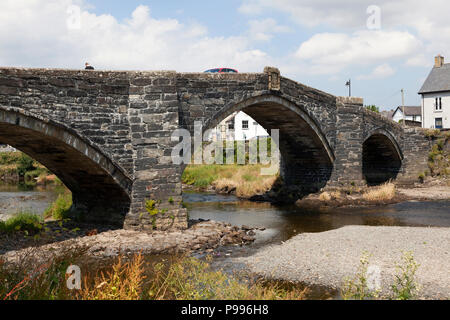 Pont Fawr Brücke über den Fluss Conwy, Llanrwst, Clwyd, Wales Stockfoto