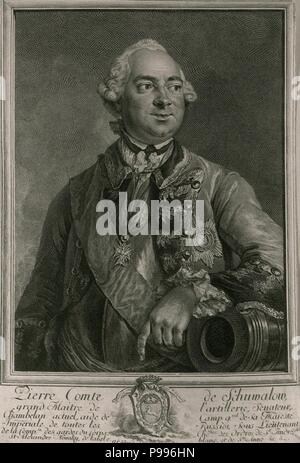 Portrait der Feldmarschall Graf Pjotr Iwanowitsch Schuwalow (1711-1762). Museum: Staatliche Eremitage, St. Petersburg. Stockfoto