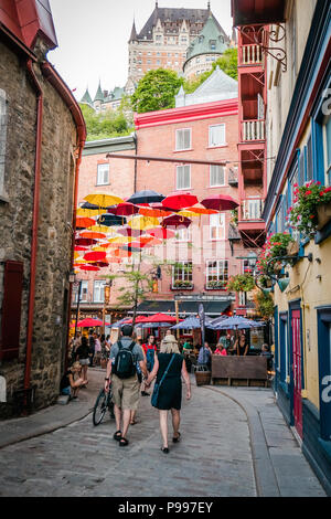 Die Quebecer Altstadt untere Stadt Fußgängerzone Stockfoto
