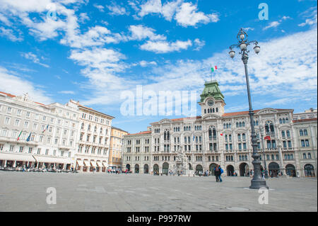 Die Piazza Unita d'Italia in der Stadt Triest, Friaul-Julisch Venetien, Italien. Stockfoto