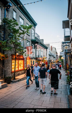 Älteste Einkaufsstraße Petit Champlain untere Stadt Quebec City Kanada Stockfoto