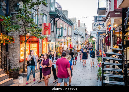 Älteste Einkaufsstraße Petit Champlain untere Stadt Quebec City Kanada Stockfoto