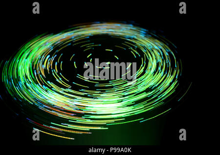 Vortex Wirkung mit Fiber Optic Lichtquelle erstellt Stockfoto