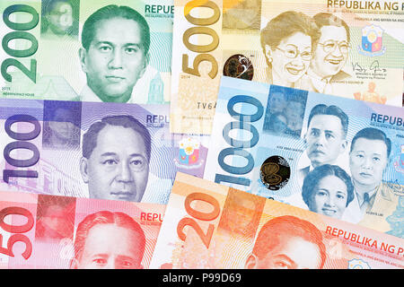 Philippinischer Peso, ein Hintergrund Stockfoto