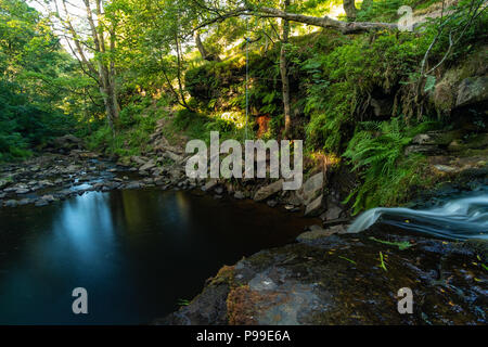 Lumb Loch fällt in Hebden Bridge, Calderdale Stockfoto