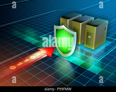 Einige Server Firewall Schutz vor externen Angriffen Stockfoto