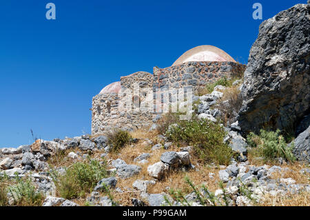 15. und 16. Jahrhundert die Kirche des 1352 St. Nikolaus, die Chora, Kalymnos, Dodekanes, Griechenland. Stockfoto