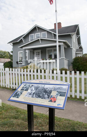 Das elternhaus von Astronauten John Glenn, der erste Amerikaner, der die Erde in New Concord, Ohio zu Orbit. Stockfoto