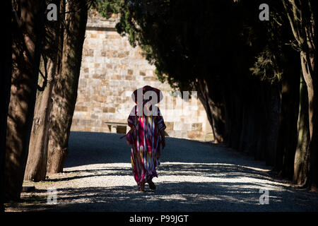 Badia a Passignano, Passignano, Toscana, Italien. Juni 2018 Badia di Passignano oder die Abtei von Passignano ist ein historischer Abtei in der Gemeinde TAVARNELLE Stockfoto