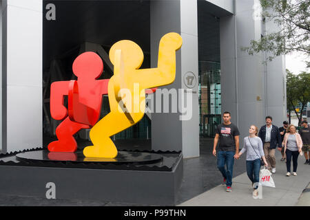 Keith Haring Skulptur in Lower Manhattan NYC Stockfoto