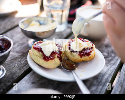 Cream Tea, Isles of Scilly. Stockfoto