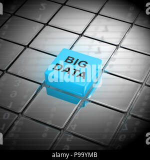 Big Data Tools Digital Toolbox 3D Rendering zeigt Mainframe Computing Management Verbesserung und Lagerung Stockfoto