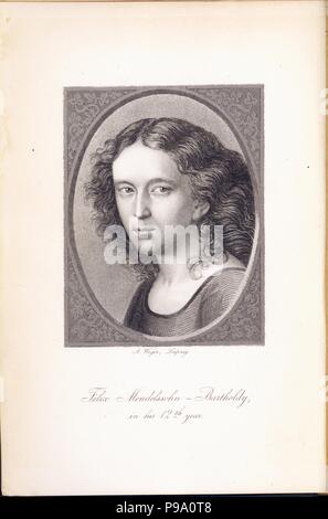 Felix Mendelssohn Bartholdy (1809-1847) im Alter von 12 Jahren. Museum: private Sammlung. Stockfoto