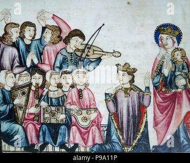 Abbildung aus dem Kodex der Cantigas de Santa Maria. Museum: Monasterio de El Escorial. Stockfoto