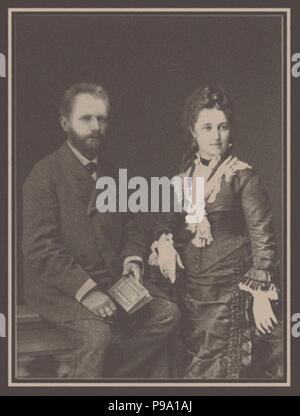 Der Komponist Pjotr Iljitsch Tschaikowsky (1840-1893) mit seiner Frau Antonina Miliukova. Museum: Zustand S. Tschaikowsky Memorial Museum, Moskau. Stockfoto