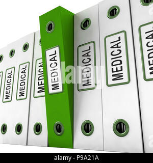 Big Data Medizinische Datenbank 3D Rendering zeigt Healthcare Bigdata In einem komplexen Storage Rechenzentrum Stockfoto