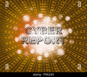 Cyber Bericht digitale Analytics Ergebnisse 2D-Abbildung zeigt, Cloud Computing oder virtuellen Netzwerk Analyse und Überprüfung Stockfoto