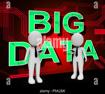 Big Data Tools Digital Toolbox 3D Rendering zeigt Mainframe Computing Management Verbesserung und Lagerung Stockfoto