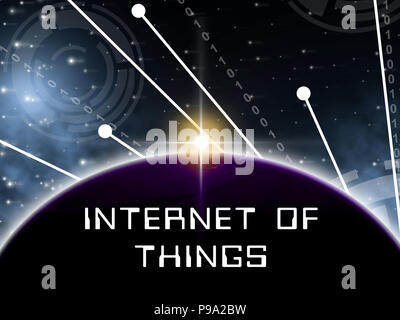 Iot Hub Internet der Dinge Gateway 2d-Abbildung zeigt das Portal für die Kommunikation zu Automatisieren von Prozessen Stockfoto