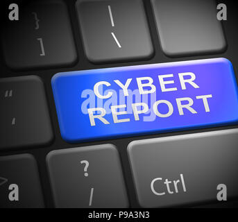 Cyber Bericht digitale Analytics Ergebnisse 3D-Abbildung zeigt, Cloud Computing oder virtuellen Netzwerk Analyse und Überprüfung Stockfoto