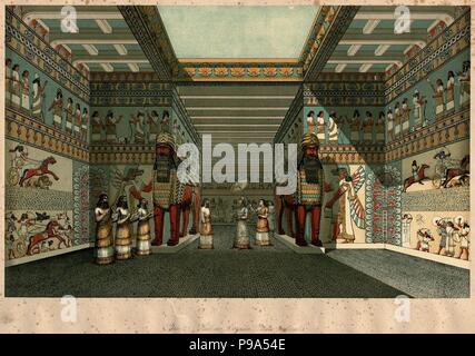 Die Halle eines assyrischen Palast restauriert (Aus 'Ninive Gericht in der Crystal Palace' von Austen Henry Layard). Museum: private Sammlung. Stockfoto