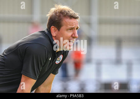 14. Juli 2018, Moor Lane, Salford, England; Pre-Saison freundlich, Salford FC v Barnsley FC; Daniel Stendel Stockfoto