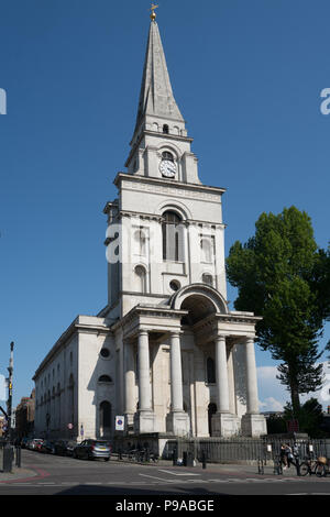 Blick Christus Kirche Spitalfields in London im Jahre 1729 abgeschlossen und vom Architekten Nicholas Hawksmoor (1661-1736), der neben Chris arbeitete konzipiert Stockfoto