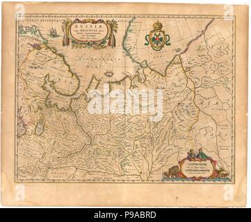 Karte von Russland (Von: Theatrum Orbis Terrarum...). Museum: private Sammlung. Stockfoto