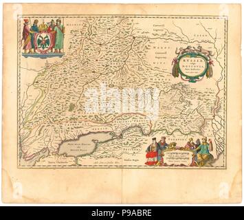 Karte von Russland (Von: Theatrum Orbis Terrarum...). Museum: private Sammlung. Stockfoto