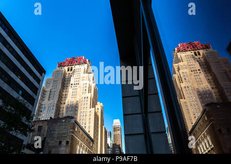 New York City/USA - 13.JULI 2018: New Yorker Zeichen der Wyndham Hotel in Midtown Manhattan Stockfoto