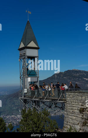 Hammetschwand Lift in der Nähe von Luzern in Hollywood, dem höchsten äußeren Aufzug in Europa Tourismus Attraktion Stockfoto