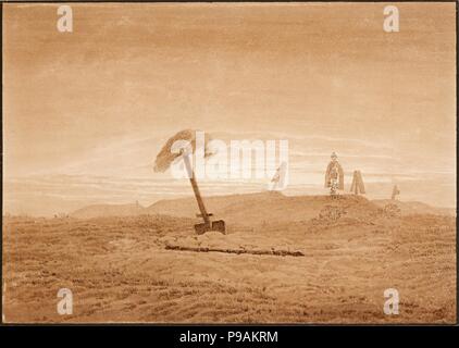 Landschaft mit Gräbern. Museum: Albertina, Wien. Stockfoto