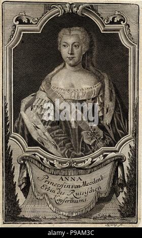 Portrait der Prinzessin Anna Leopoldovna (1718-1746), der Zar Iwan VI Mutter. Museum: Staatliches Historisches Museum, Moskau. Stockfoto