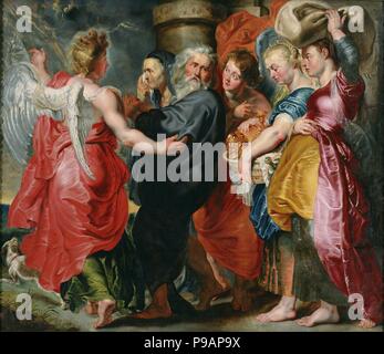 Der Flug von Lot und seine Familie aus Sodom (nach Rubens). Museum: Museum der westlichen Kunst, Tokio. Stockfoto