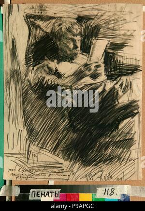 Porträt der Künstler und Autor David Burliuk (1882-1967). Museum: I. Repin Memorial Museum Penates in der Nähe von Sankt Petersburg. Stockfoto