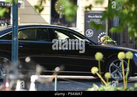 Helsinki, Finnland. 16. Juli 2018. Der US-amerikanische Präsident Donald Trump und der russische Präsident Wladimir Putin in Helsinki vor dem Gipfel von Helsinki 2018 Credit: S RB/Alamy leben Nachrichten Stockfoto