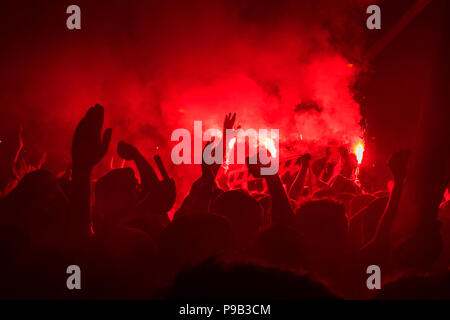 Zagreb, Kroatien, Sonntag, Juli 16, 2018, Feier der Kroatischen Fußball-Nationalmannschaft auf dem platz Ban Jelacic Credit: Nino Marcutti/Alamy leben Nachrichten Stockfoto