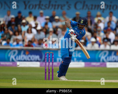 Emerald Leeds, UK. 17. Juli 2018. Internationaler Tag Cricket, zwischen England und Indien; Quelle: Aktion plus Sport/Alamy leben Nachrichten Stockfoto