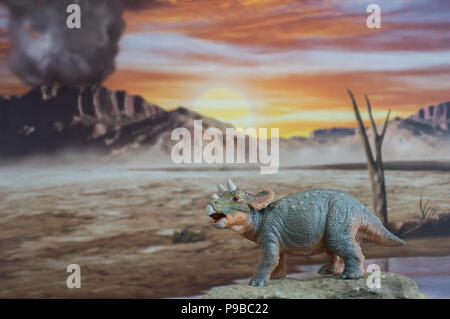 Baby tricaratops auf Jurassic land Stockfoto