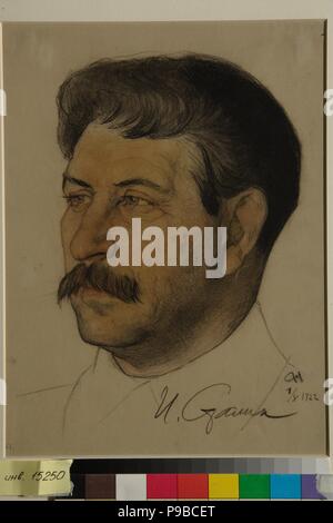 Porträt von Joseph Stalin (1879-1953). Museum: Staatliche Tretjakow-Galerie, Moskau. Stockfoto