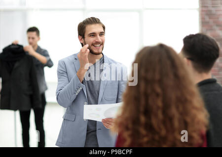 Erfolgreiche Team von Designern, die im Büro. Stockfoto