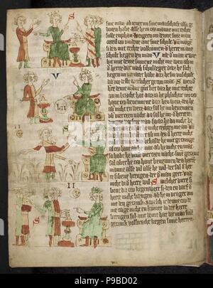 Feudale Recht Fom Der Heidelberger Sachsenspiegel 14 Jahrhundert Kunstler Eike Von Repgow 1180 90 Nach 1233 Stockfotografie Alamy