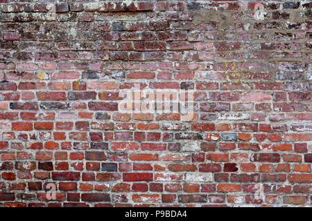 Old Red Brick Wall Textur oder Hintergrund Stockfoto