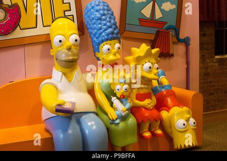 Ein Simpsons Display an der Springfield Museum in Springfield, Massachusetts, USA. Stockfoto