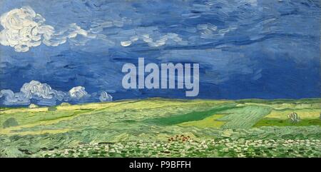 Unter Gewitterwolken Wheatfield. Museum: Van Gogh Museum, Amsterdam. Stockfoto