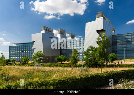 Außenansicht des MRC AstraZeneca Laboratory of Molecular Biology Gebäudes vor kurzem fertiggestellt, Cambridge, Großbritannien Stockfoto