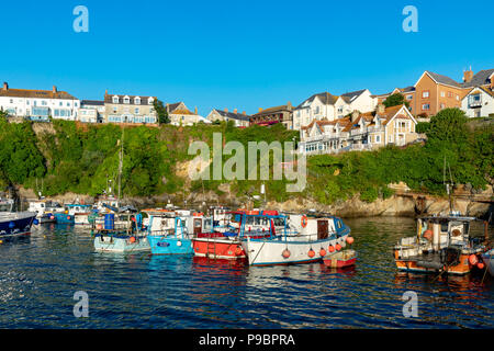 Newquay Cornwall England Juli 15, 2018 Am frühen Morgen Licht am Hafen von Newquay Stockfoto